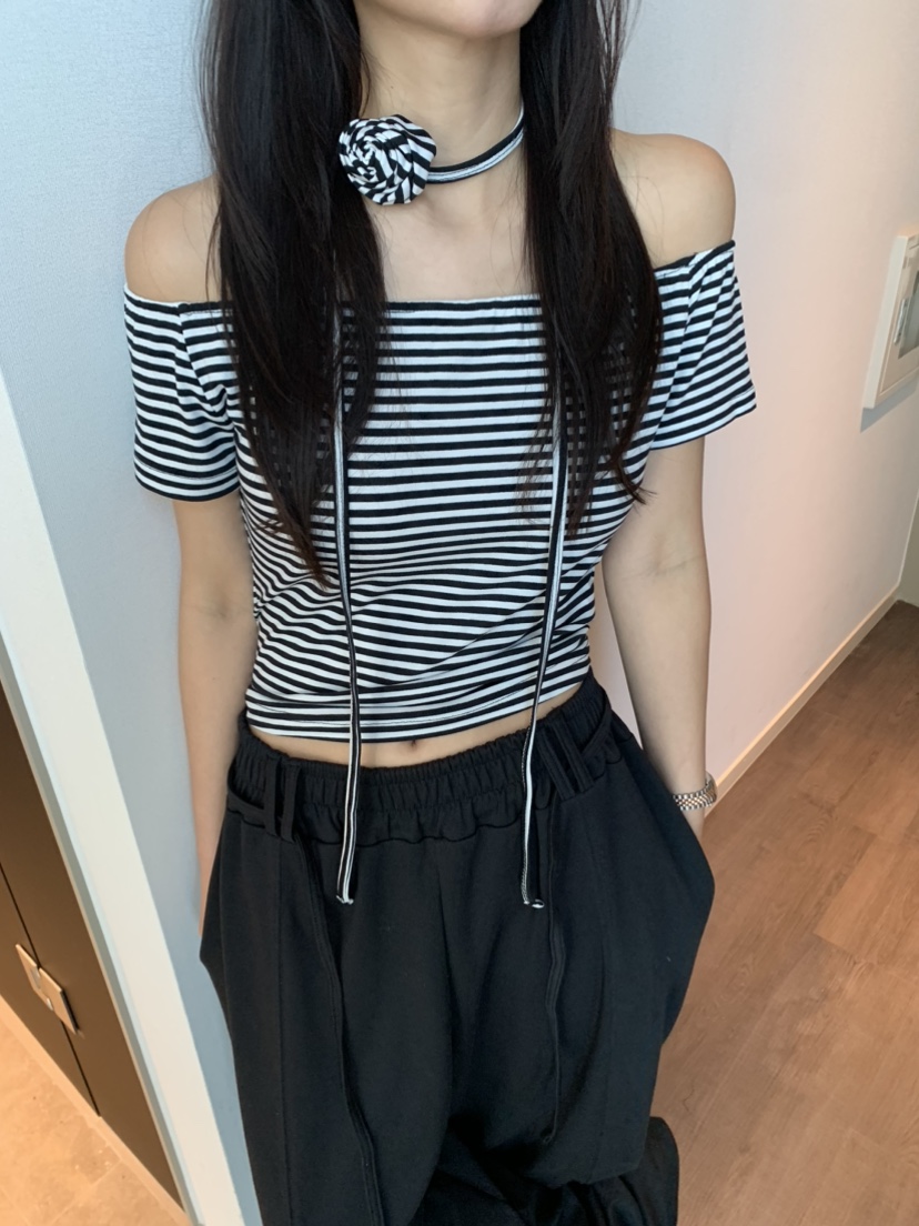 BADCALM韓國直郵㊣女裝新品25春夏人氣休閑時尚熱賣T恤含脖帶BADCALMT恤
