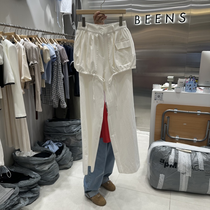 BEENS韓國直郵㊣女裝新品推薦時尚25春夏人氣熱賣休閑休閑褲BEENS休閑褲圖色2