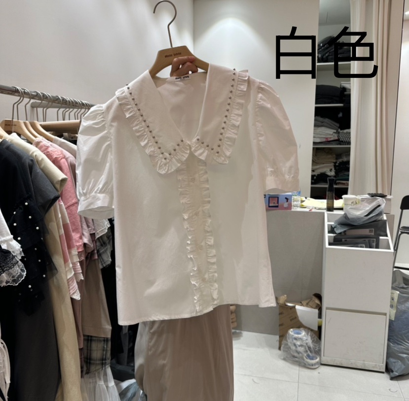 MINI UNNI直郵韓國代購㊣女裝新品休閑推薦25春夏襯衫蕾絲衫MINI UNNI襯衫/蕾絲衫圖色2