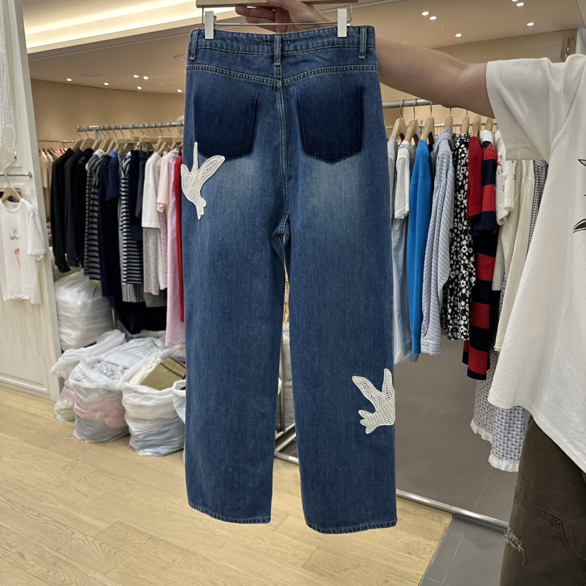 FURE韓國㊣直郵東大門代購女裝新品人氣推薦休閑時尚牛仔褲FURE牛仔褲