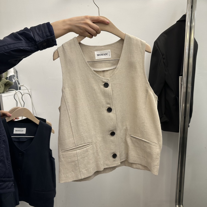 MOSAIC直郵韓國代購㊣女裝新品熱賣休閑時尚推薦25春夏馬甲MOSAIC馬甲