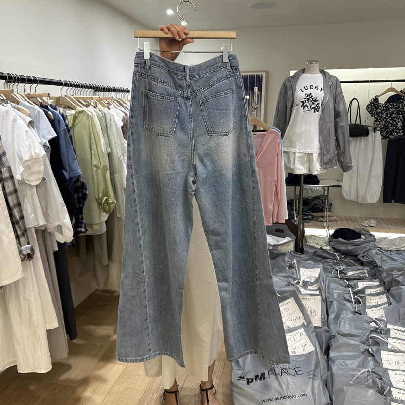 WINSOME韓國㊣直郵東大門代購女裝新品推薦人氣熱賣休閑牛仔褲WINSOME牛仔褲