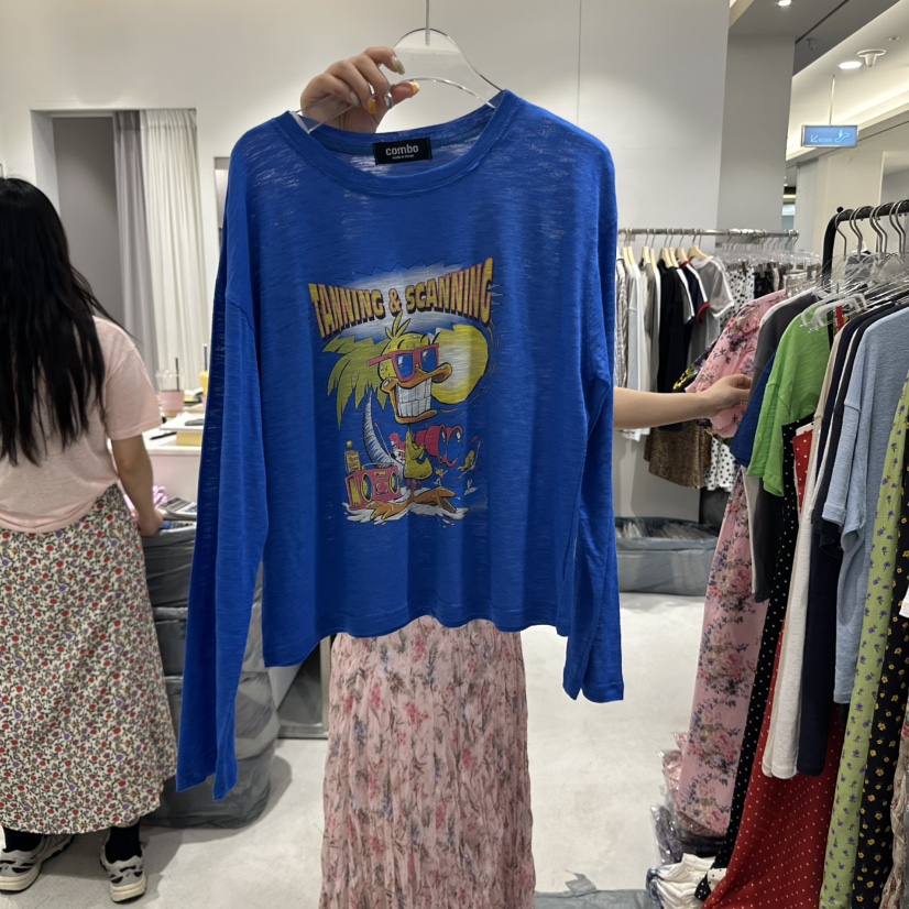 COMBO韓國直郵㊣女裝新款休閑推薦時尚熱賣25春夏人氣長袖T恤COM_BO長袖T恤圖色3