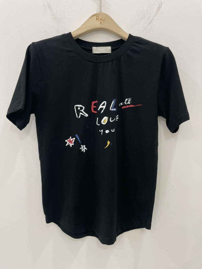 REIZ韓國直郵㊣東大門實拍女裝新款休閑熱賣25春夏人氣時尚T恤REIZT恤圖色3