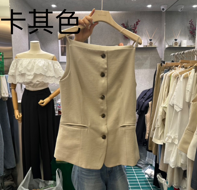 BABYTOUCH韓國㊣直郵東大門代購女裝新款推薦人氣吊帶背心亞麻BABYTOUCH吊帶/背心圖色3