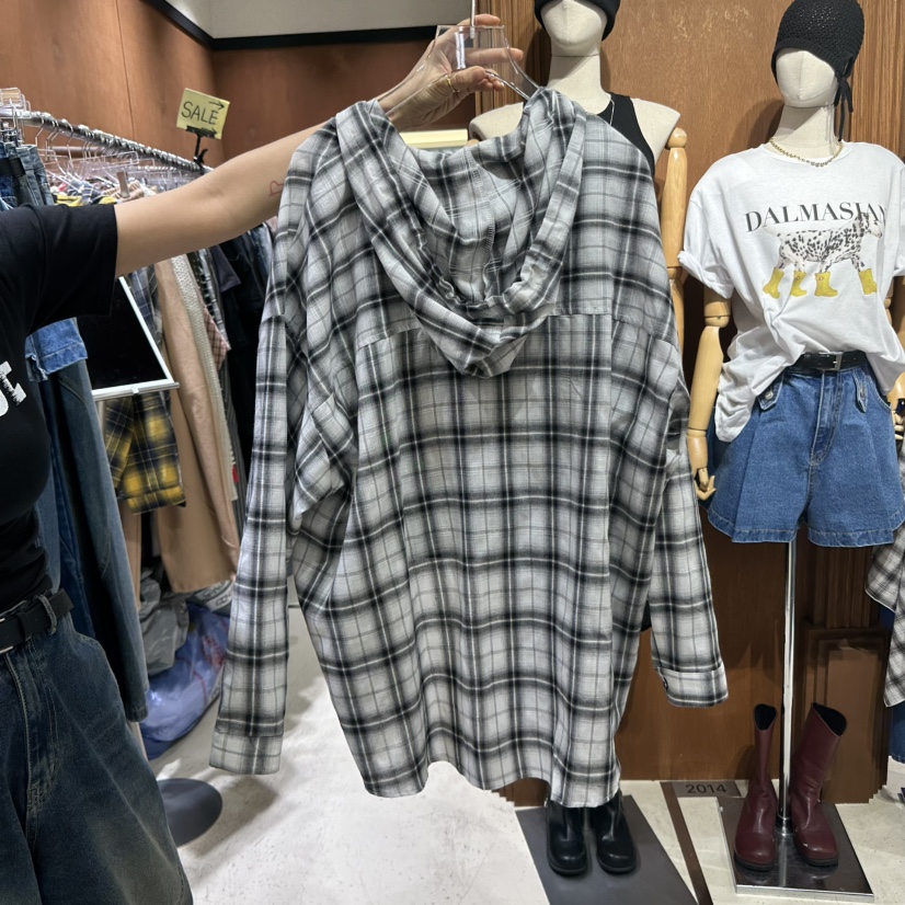 AMOUR韓國直郵㊣東大門實拍女裝新品推薦熱賣時尚夾克紗布連帽AMOUR夾克