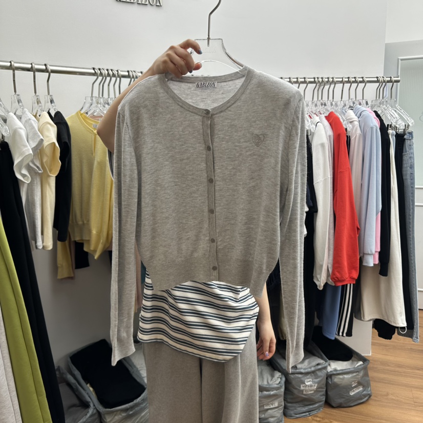 GABIZON直郵韓國代購㊣女裝新品人氣推薦時尚針織衫刺繡開衫GABIZON針織衫