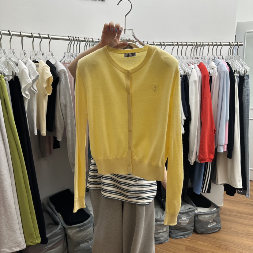 GABIZON直郵韓國代購㊣女裝新品人氣推薦時尚針織衫刺繡開衫GABIZON針織衫圖色2