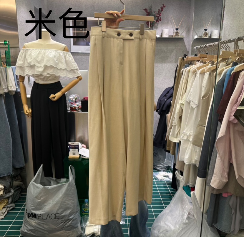 BABYTOUCH韓國直郵㊣東大門實拍女裝新款休閑人氣休閑褲亞麻BABYTOUCH休閑褲圖色2