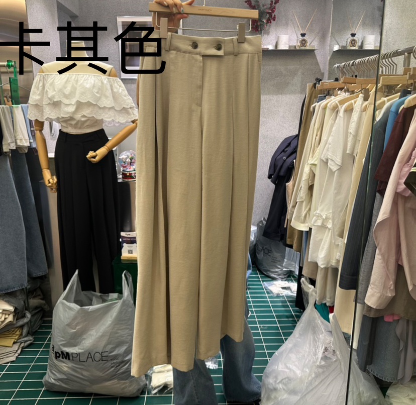 BABYTOUCH韓國直郵㊣東大門實拍女裝新款休閑人氣休閑褲亞麻BABYTOUCH休閑褲圖色3