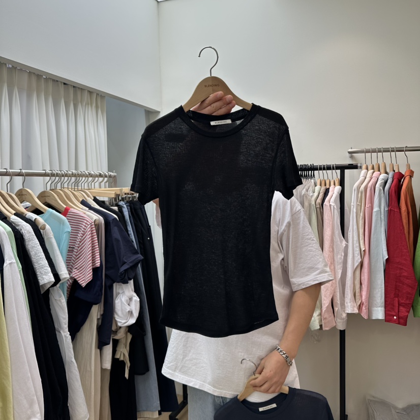 BLENDING-p韓國直郵㊣女裝新品推薦熱賣休閑25春夏時尚T恤BLENDINGT恤圖色4