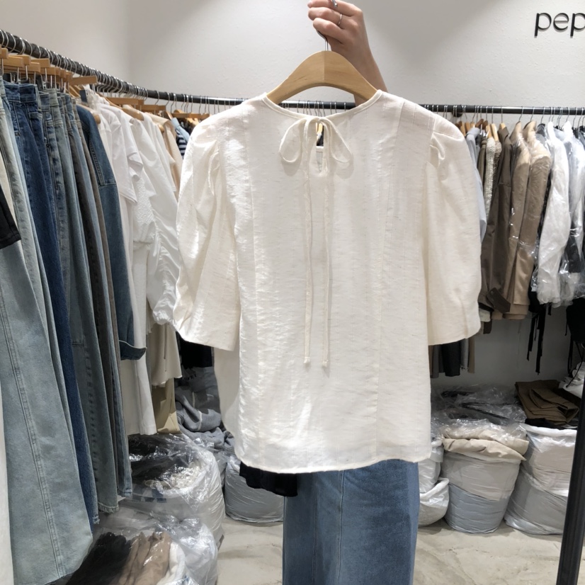 ALMOND PEPE韓國㊣直郵東大門代購女裝新品25春夏襯衫蕾絲衫ALMOND PEPE襯衫/蕾絲衫