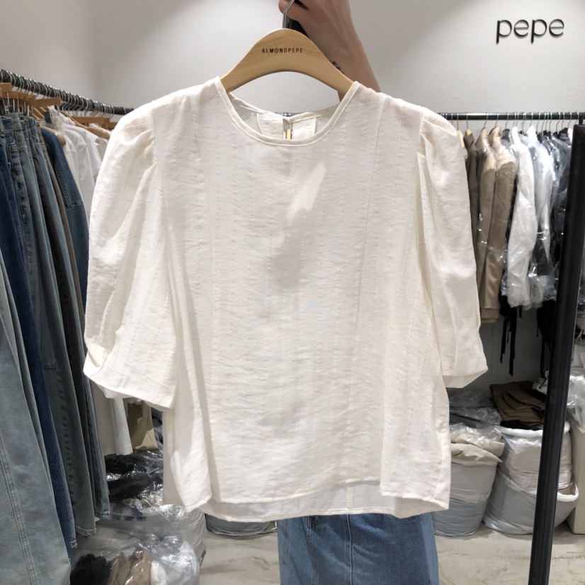 ALMOND PEPE韓國㊣直郵東大門代購女裝新品25春夏襯衫蕾絲衫ALMOND PEPE襯衫/蕾絲衫