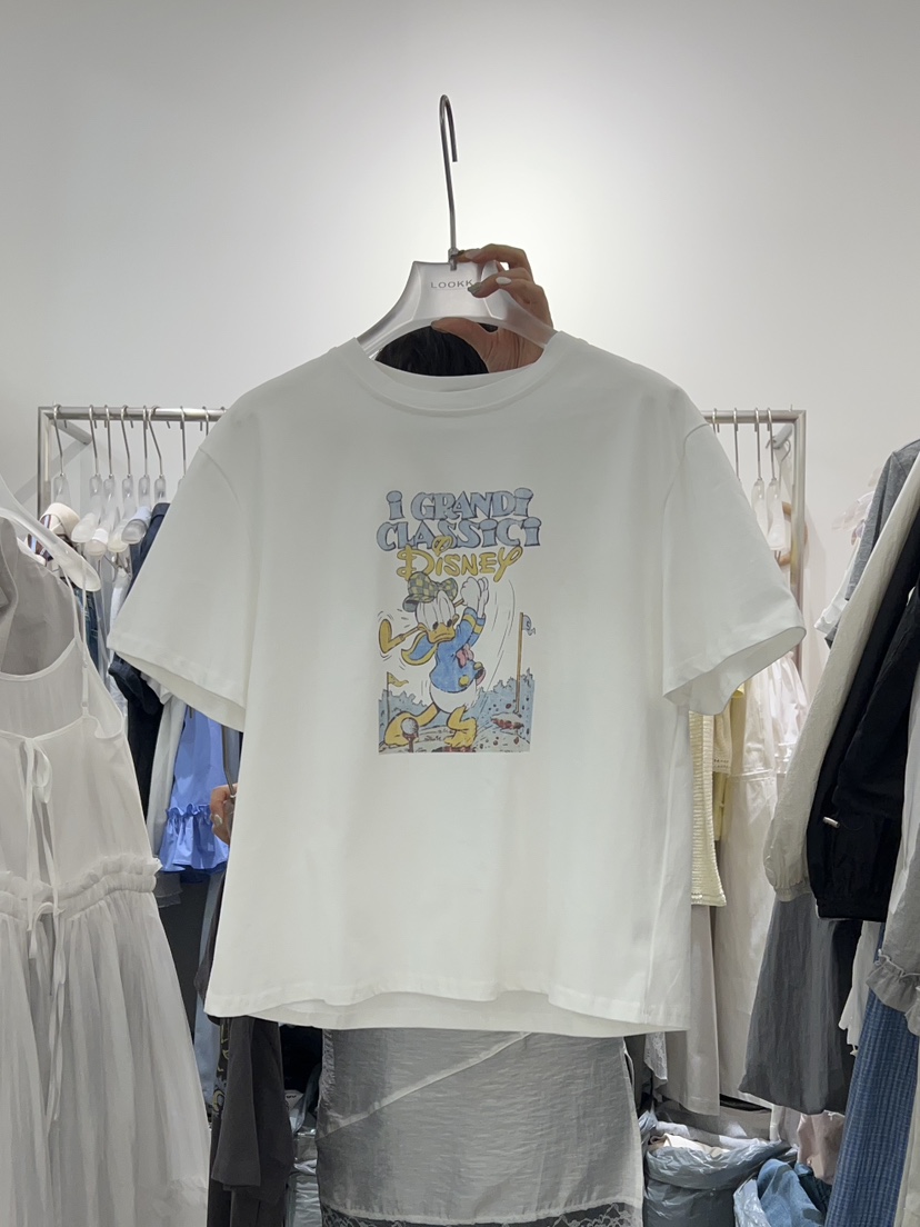 LOOKK韓國直郵㊣女裝新款時尚25春夏熱賣人氣推薦休閑T恤鴨LOOKKT恤
