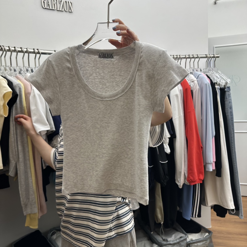 GABIZON韓國直郵㊣女裝新品25春夏休閑推薦時尚熱賣人氣T恤GABIZONT恤圖色2