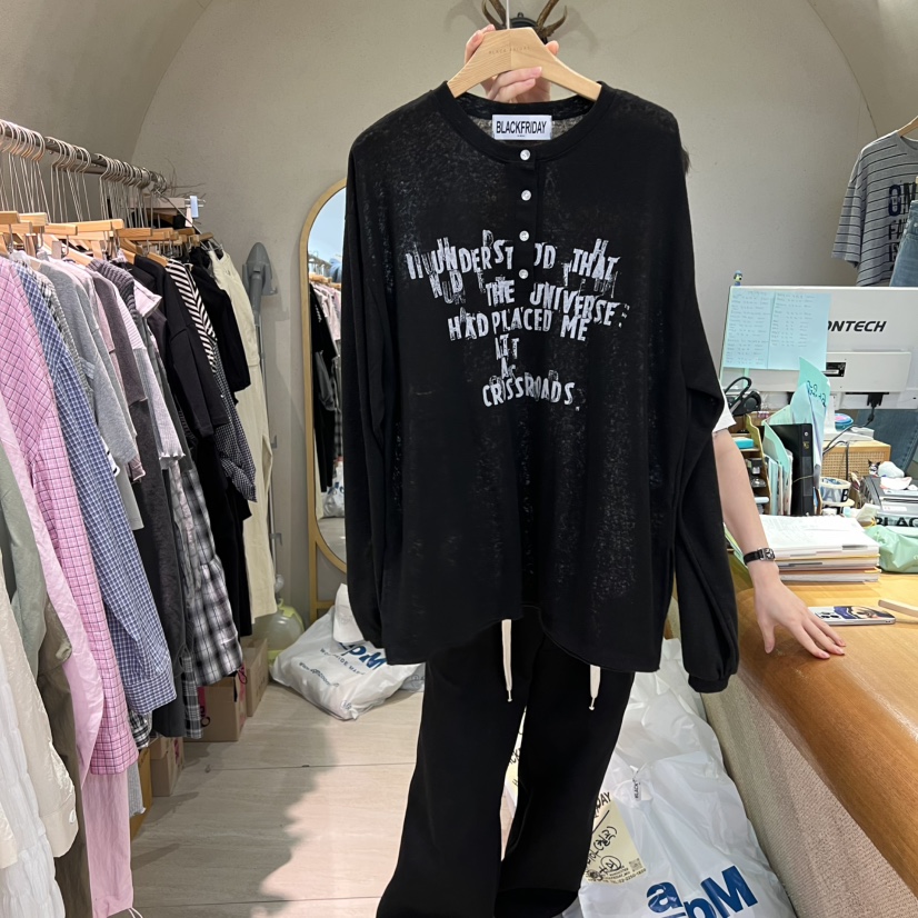 BLACKFRIDAY韓國直郵㊣女裝新品人氣25春夏熱賣推薦長袖T恤BLACK FRIDAY長袖T恤圖色5