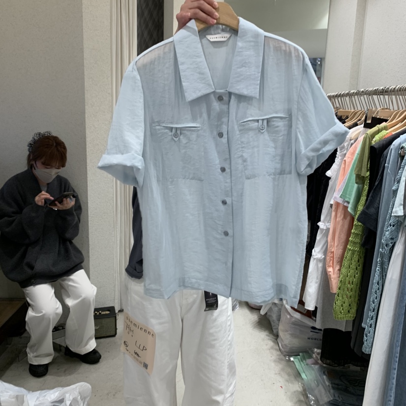 SSEMIENNE韓國直郵㊣東大門實拍女裝新品推薦時尚襯衫蕾絲衫SSEMIENNE襯衫/蕾絲衫圖色1