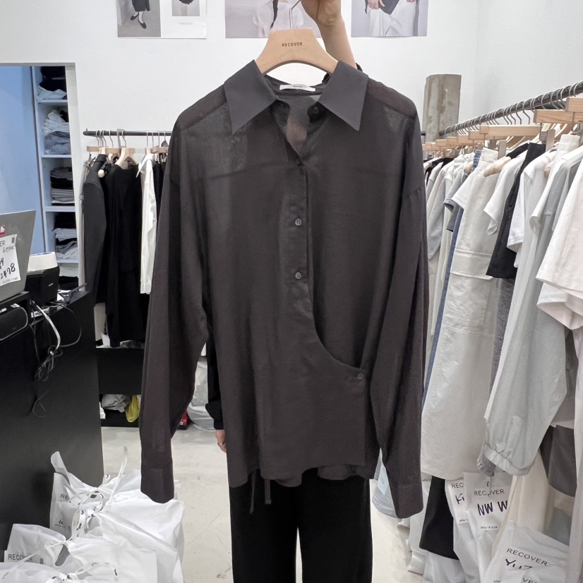 RECOVER-OT韓國㊣直郵東大門代購女裝新品休閑熱賣襯衫蕾絲衫RECOVER/MOMENT襯衫/蕾絲衫圖色2