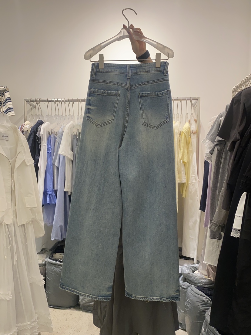 LOOKK直郵韓國代購㊣女裝新品熱賣25春夏推薦人氣時尚牛仔褲JEONG GAM STUDIOS牛仔褲