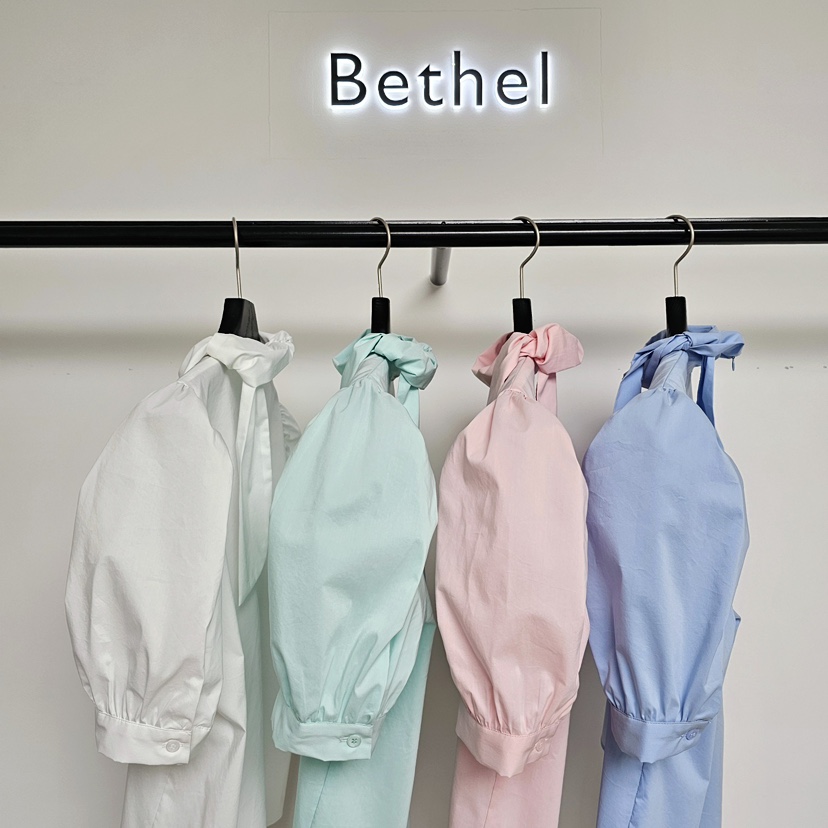 BETHEL直郵韓國代購㊣女裝新款推薦休閑熱賣襯衫蕾絲衫泡泡袖BETHEL襯衫/蕾絲衫