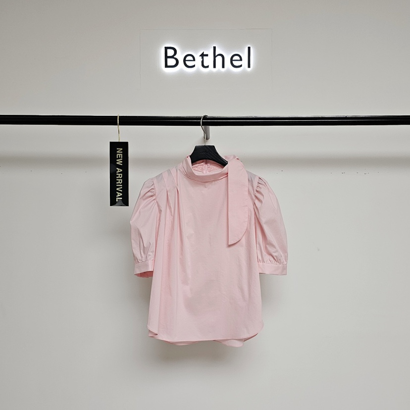 BETHEL直郵韓國代購㊣女裝新款推薦休閑熱賣襯衫蕾絲衫泡泡袖BETHEL襯衫/蕾絲衫圖色2