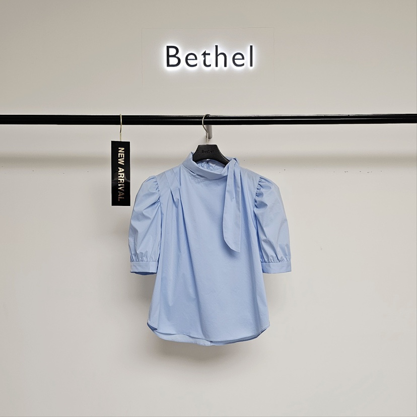 BETHEL直郵韓國代購㊣女裝新款推薦休閑熱賣襯衫蕾絲衫泡泡袖BETHEL襯衫/蕾絲衫圖色4