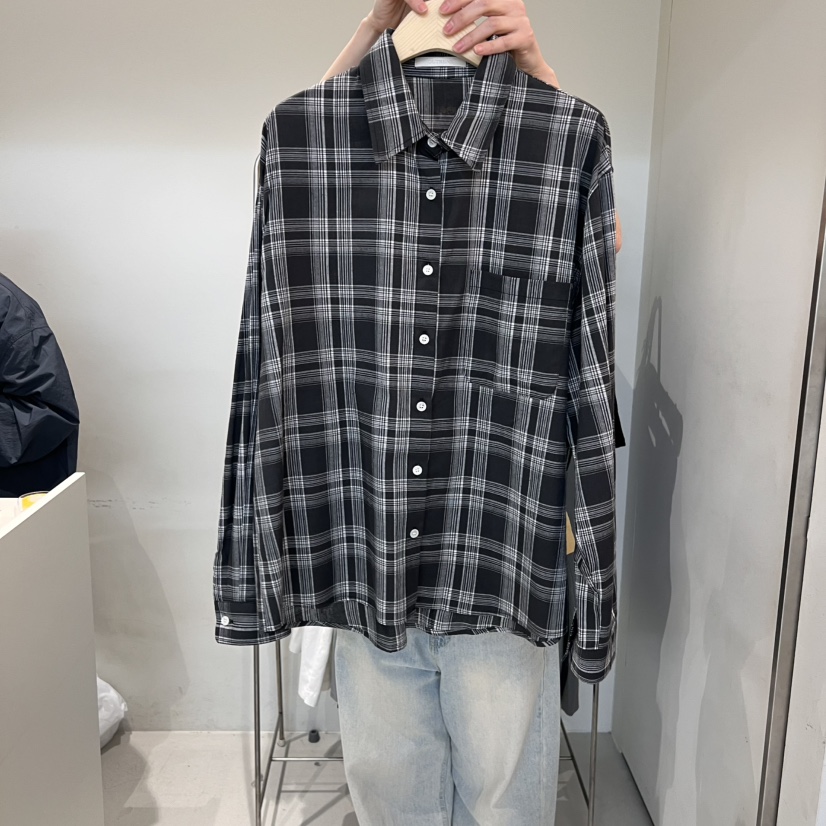 OUTRENE直郵韓國代購㊣女裝新款推薦休閑襯衫蕾絲衫泰迪熊格紋OUTRENE襯衫/蕾絲衫圖色2