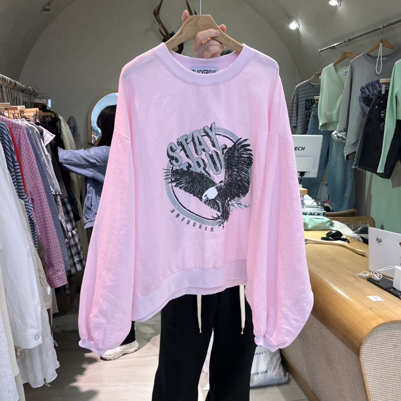 BLACKFRIDAY直郵韓國代購㊣女裝新品熱賣時尚推薦長袖T恤亞麻BLACK FRIDAY長袖T恤圖色2