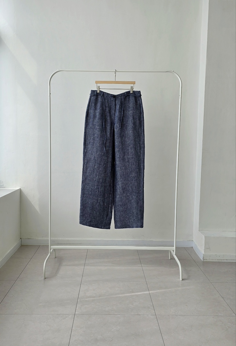 J SHOP直郵韓國代購㊣女裝新款推薦時尚人氣休閑褲含腰繩亞麻J_SHOP休閑褲圖色1