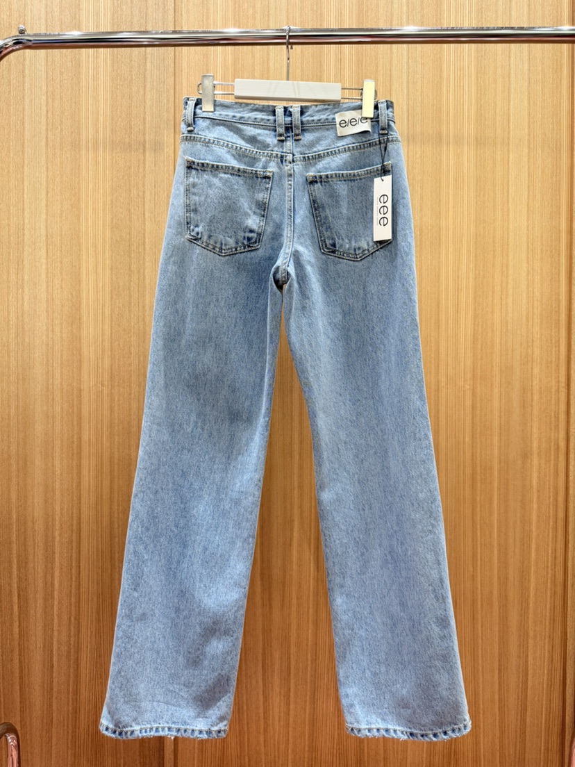 E/E/E韓國㊣直郵東大門代購女裝新品25春夏休閑時尚牛仔褲E/E/E牛仔褲
