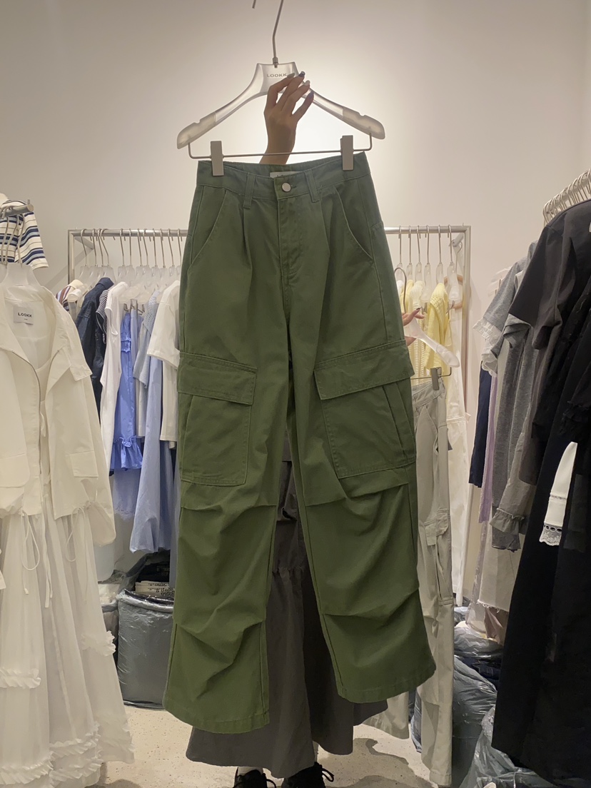 LOOKK直郵韓國代購㊣女裝新品推薦休閑時尚熱賣25春夏休閑褲口袋JEONG GAM STUDIOS休閑褲圖色2