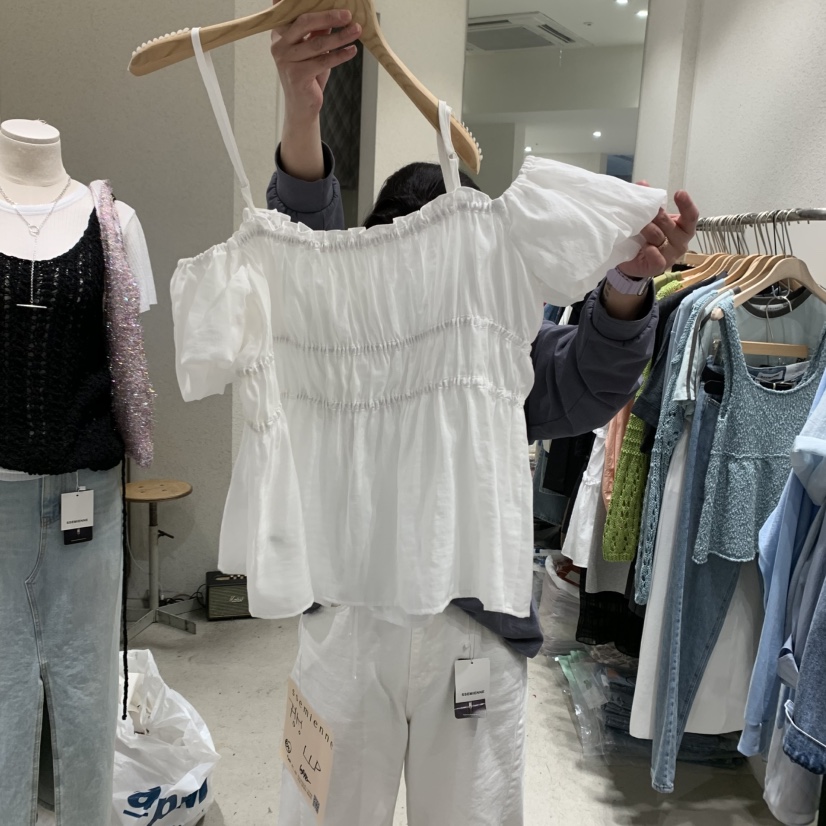 SSEMIENNE直郵韓國代購㊣女裝新款人氣推薦時尚休閑襯衫蕾絲衫SSEMIENNE襯衫/蕾絲衫