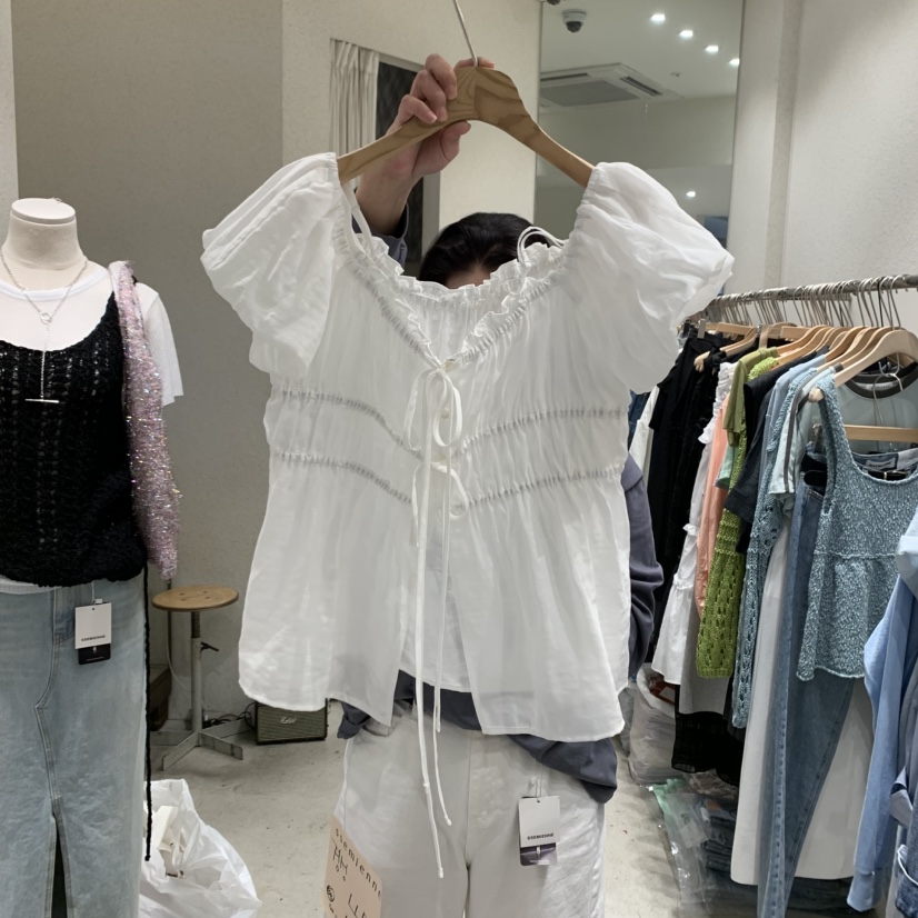 SSEMIENNE直郵韓國代購㊣女裝新款人氣推薦時尚休閑襯衫蕾絲衫SSEMIENNE襯衫/蕾絲衫圖色2
