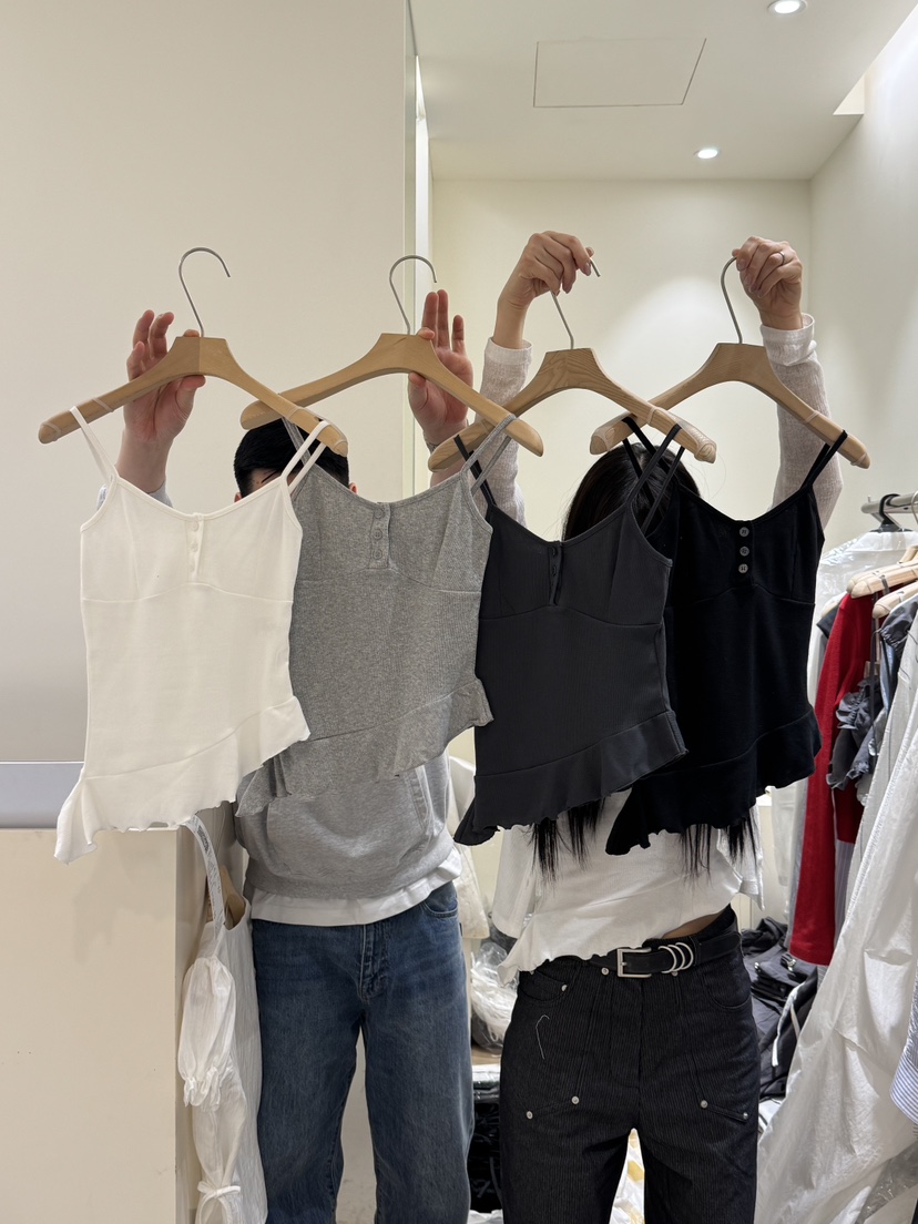 FLOWER-L韓國㊣直郵東大門代購女裝新品熱賣推薦休閑吊帶背心FLOWER-L吊帶/背心