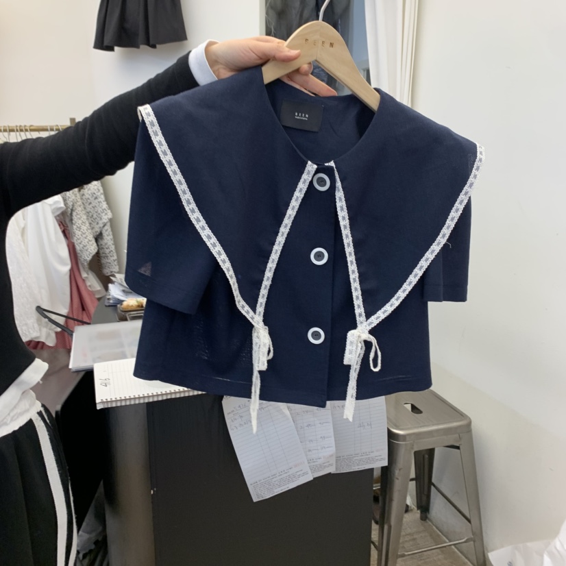 BEEN-A直郵韓國代購㊣女裝新品休閑25春夏時尚熱賣襯衫蕾絲衫BEEN-A襯衫/蕾絲衫