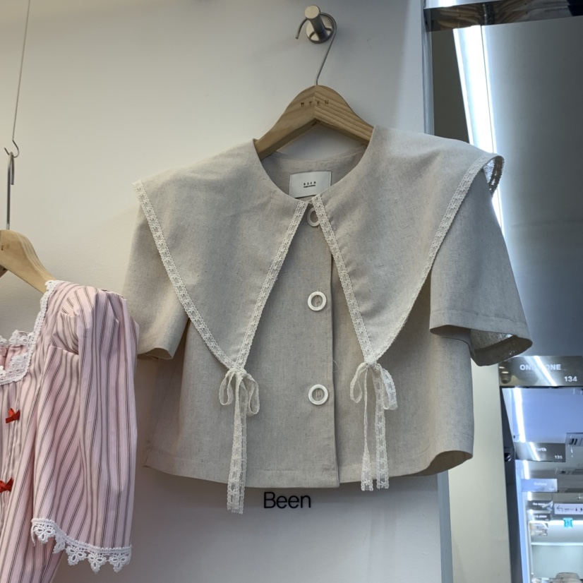 BEEN-A直郵韓國代購㊣女裝新品休閑25春夏時尚熱賣襯衫蕾絲衫BEEN-A襯衫/蕾絲衫圖色2