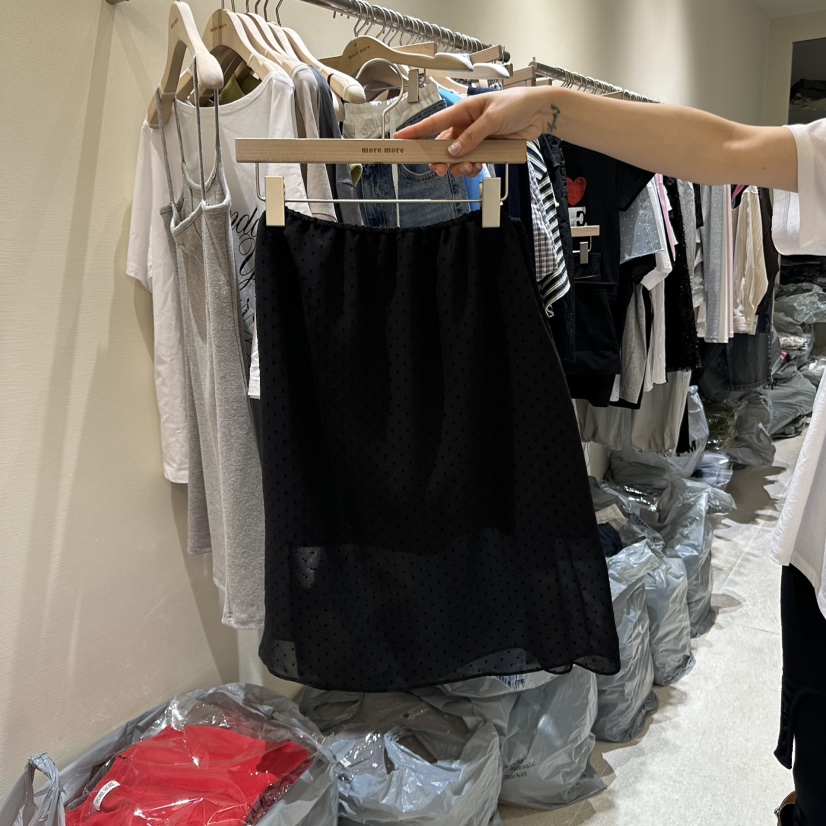 MOREMORE韓國直郵女士新品推薦25春夏人氣半身裙中短裙圓點裙more more半身裙/中短裙圖色2