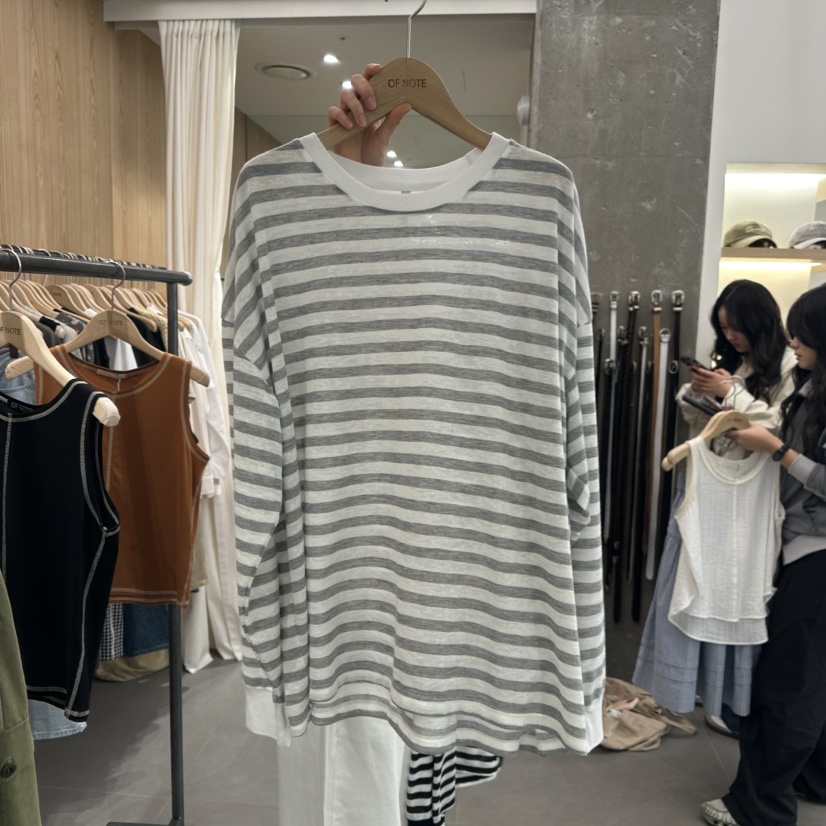 STAYFELT/OF NOTE韓國直郵女士新品熱賣25春夏休閑長袖T恤OF NOTE/STAYFELT長袖T恤圖色1