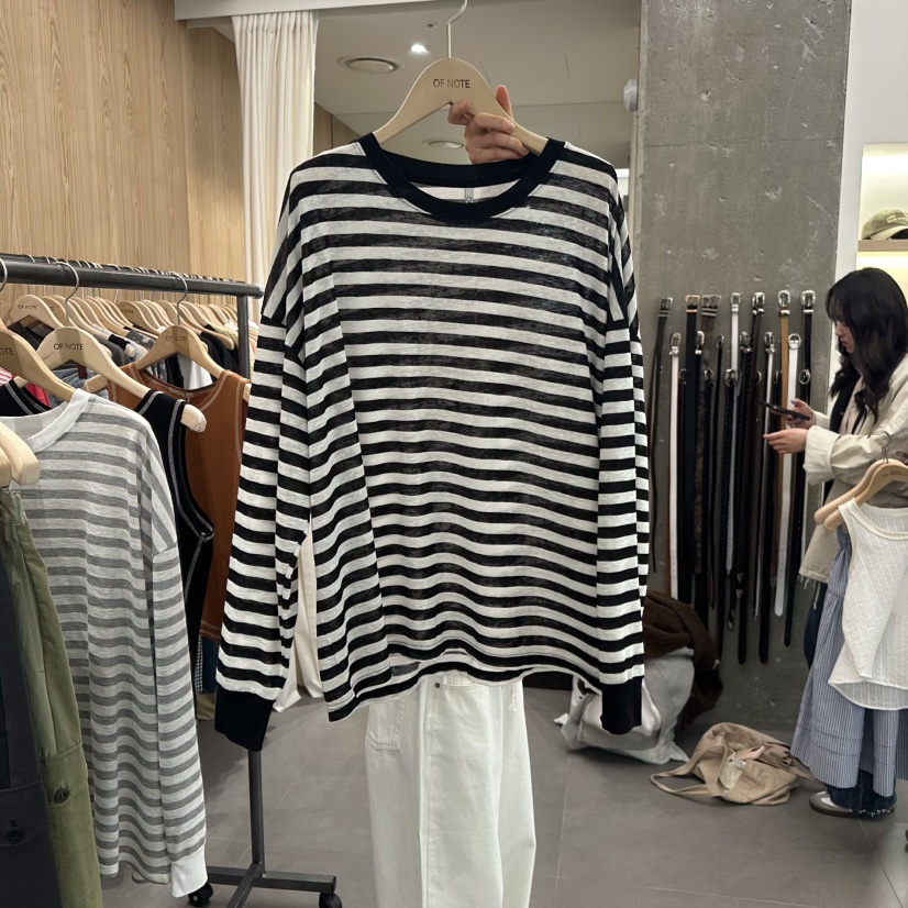 STAYFELT/OF NOTE韓國直郵女士新品熱賣25春夏休閑長袖T恤OF NOTE/STAYFELT長袖T恤圖色2