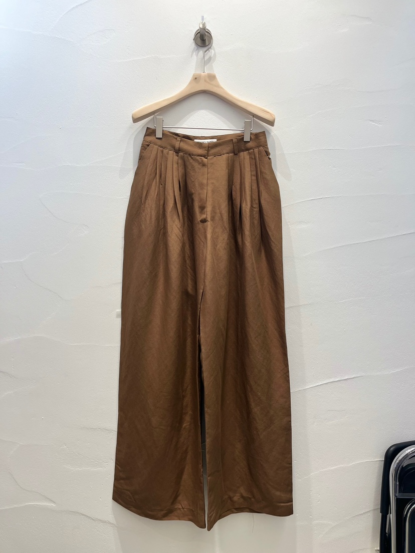 BROWN PAPER-S韓國直郵女裝新品職業真品休閑推薦休閑褲亞麻BROWN PAPER休閑褲圖色2