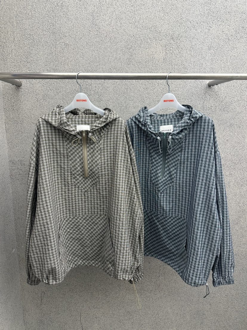 BOTONG東大門代購女士新款時尚真品熱賣25春夏襯衫蕾絲衫格紋BOTONG襯衫/蕾絲衫