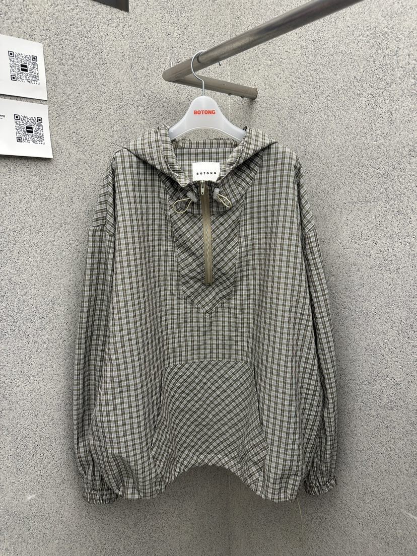 BOTONG東大門代購女士新款時尚真品熱賣25春夏襯衫蕾絲衫格紋BOTONG襯衫/蕾絲衫圖色2