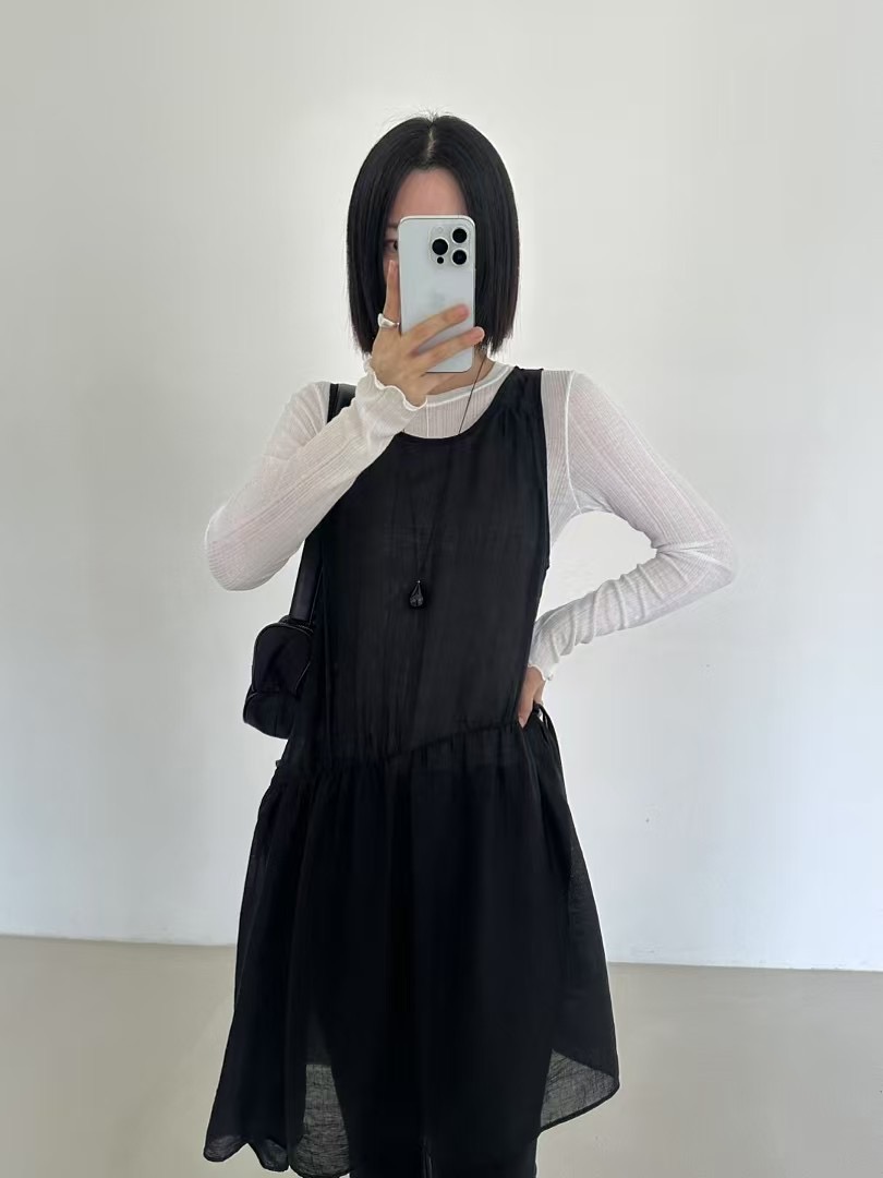 IKMOOI韓國直郵㊣東大門實拍女裝新品人氣時尚推薦連衣裙褶皺IKMOOI連衣裙