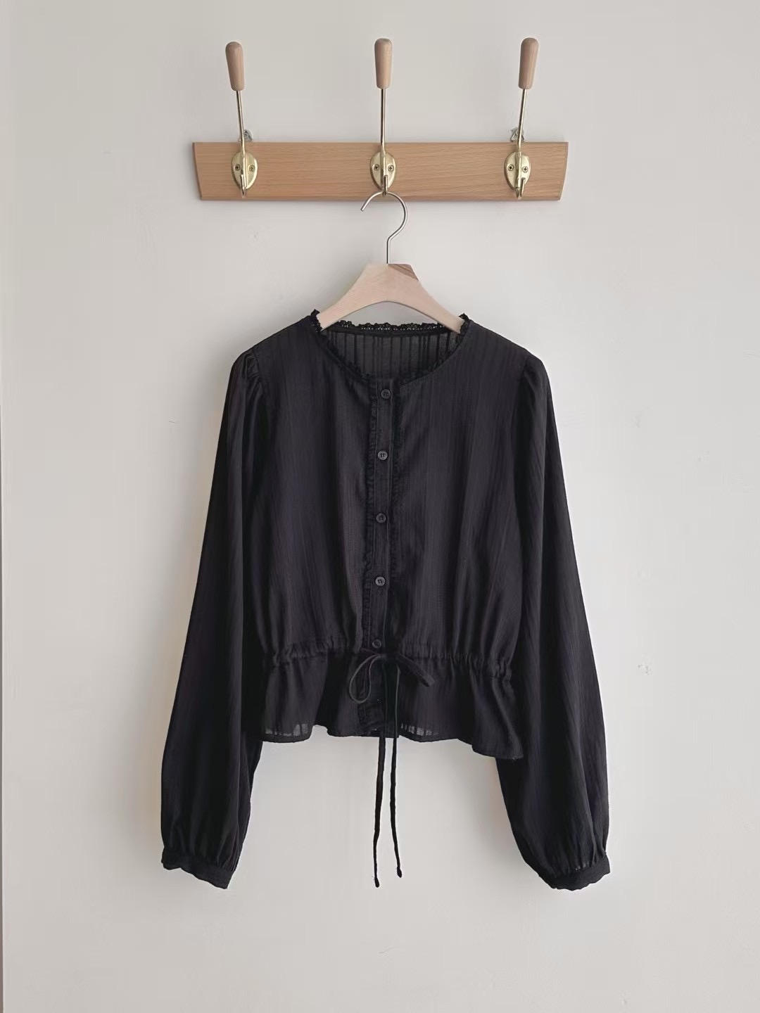 IKMOOI韓國㊣直郵東大門代購女裝新品25春夏時尚襯衫蕾絲衫IKMOOI襯衫/蕾絲衫圖色2
