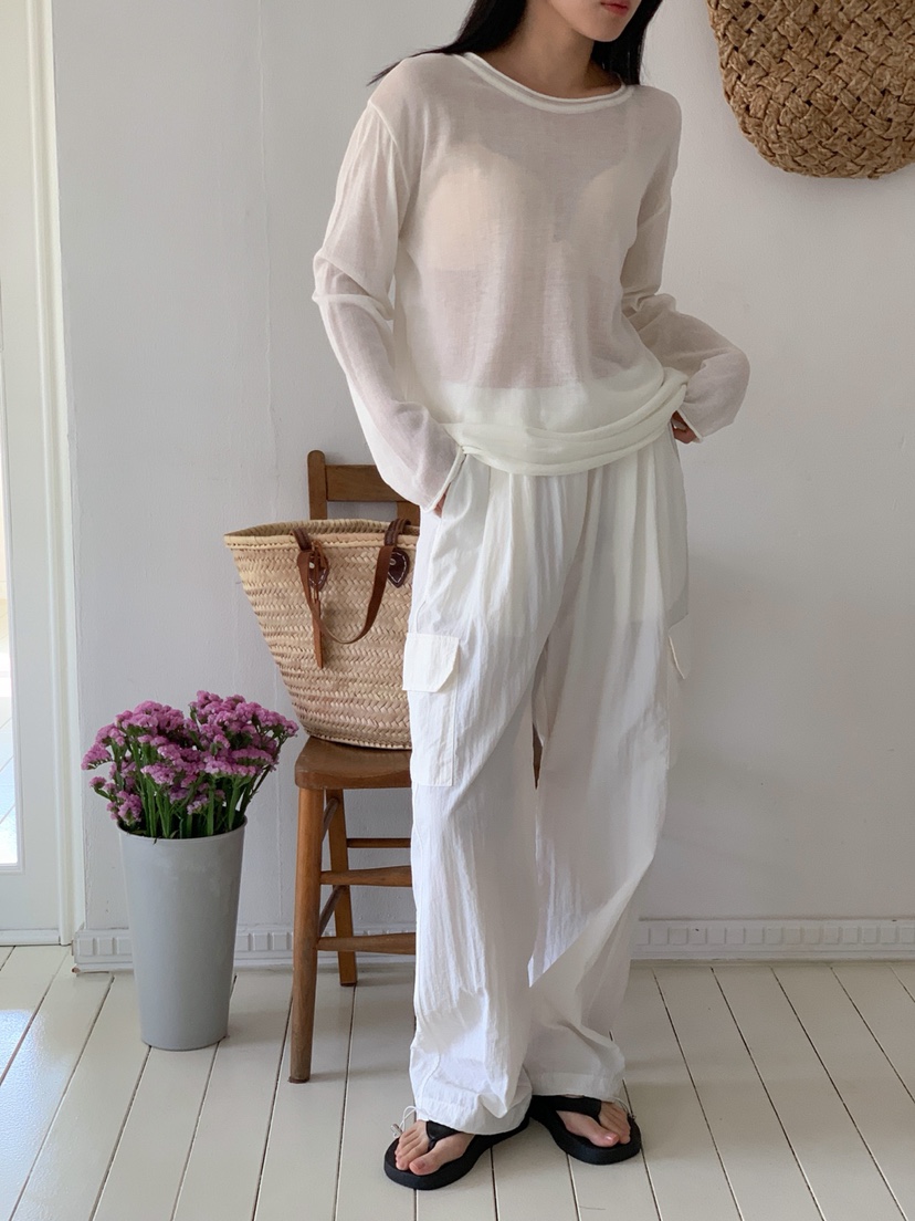 DARLUZ_MI韓國直郵㊣東大門實拍女裝新款25春夏針織衫透視寬松DARLUZ_MI針織衫
