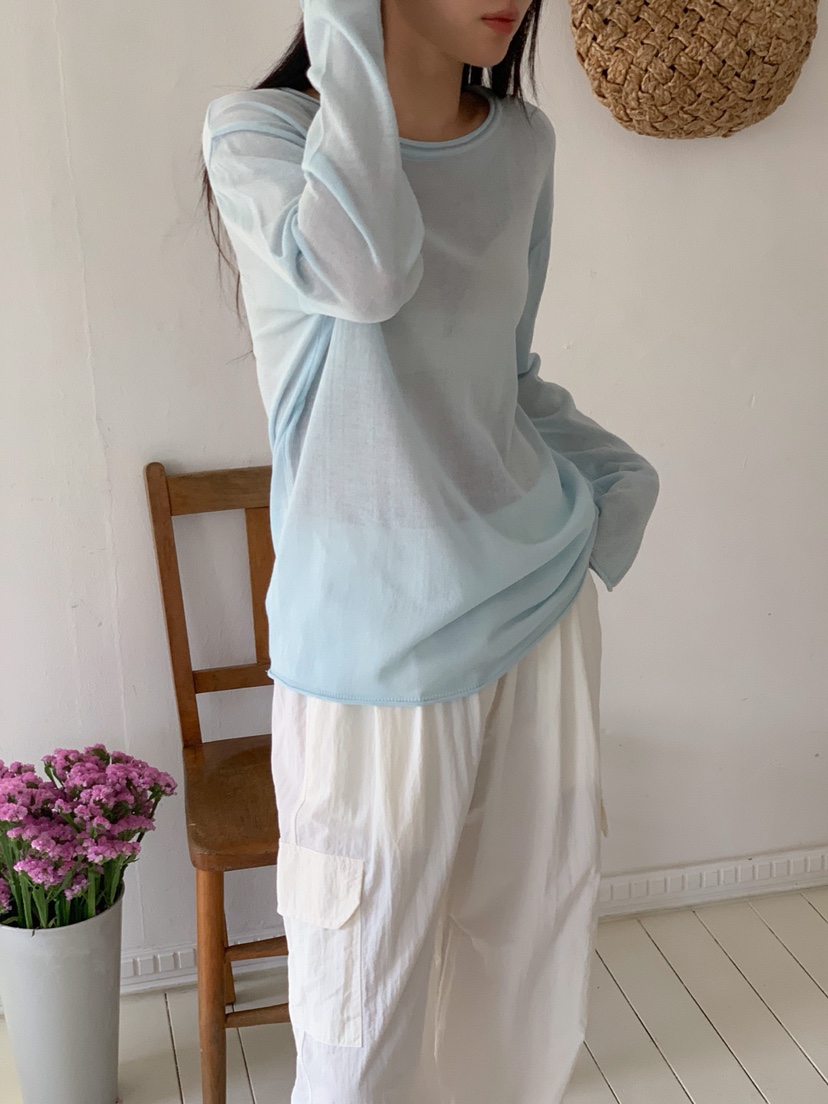 DARLUZ_MI韓國直郵㊣東大門實拍女裝新款25春夏針織衫透視寬松DARLUZ_MI針織衫