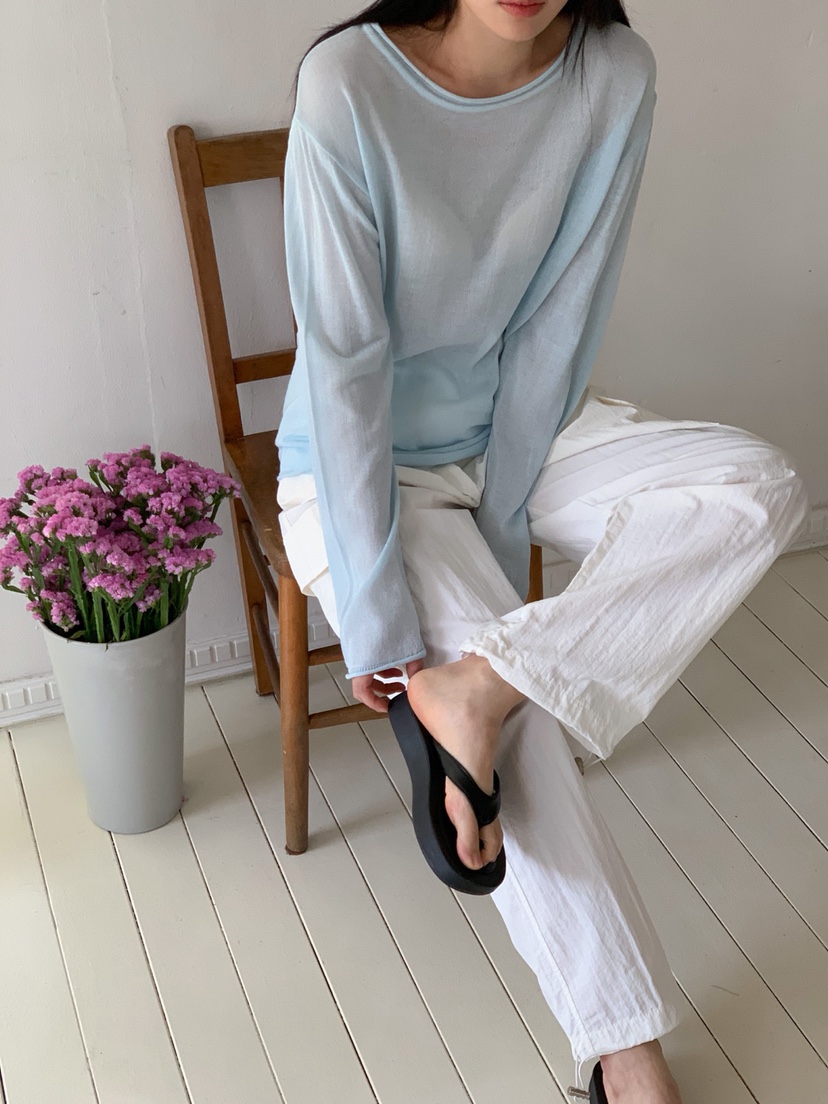 DARLUZ_MI韓國直郵㊣東大門實拍女裝新款25春夏針織衫透視寬松DARLUZ_MI針織衫