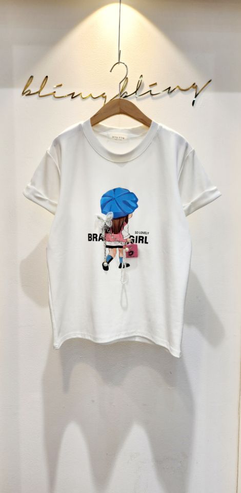 BLING BLING-S韓國直郵㊣東大門實拍女裝新品休閑時尚T恤BLING BLING-ST恤圖色2