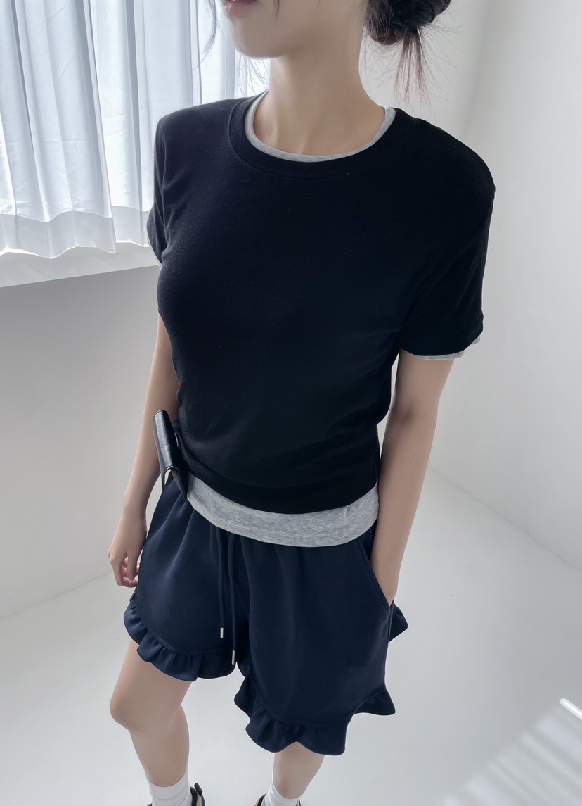 DOUBLE.S韓國直郵㊣東大門實拍女裝新款熱賣推薦25春夏T恤天絲DOUBLE.ST恤圖色9