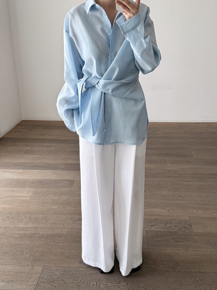 LE-PPL韓國直郵㊣女裝新品推薦時尚25春夏休閑人氣襯衫蕾絲衫LE-PPL襯衫/蕾絲衫